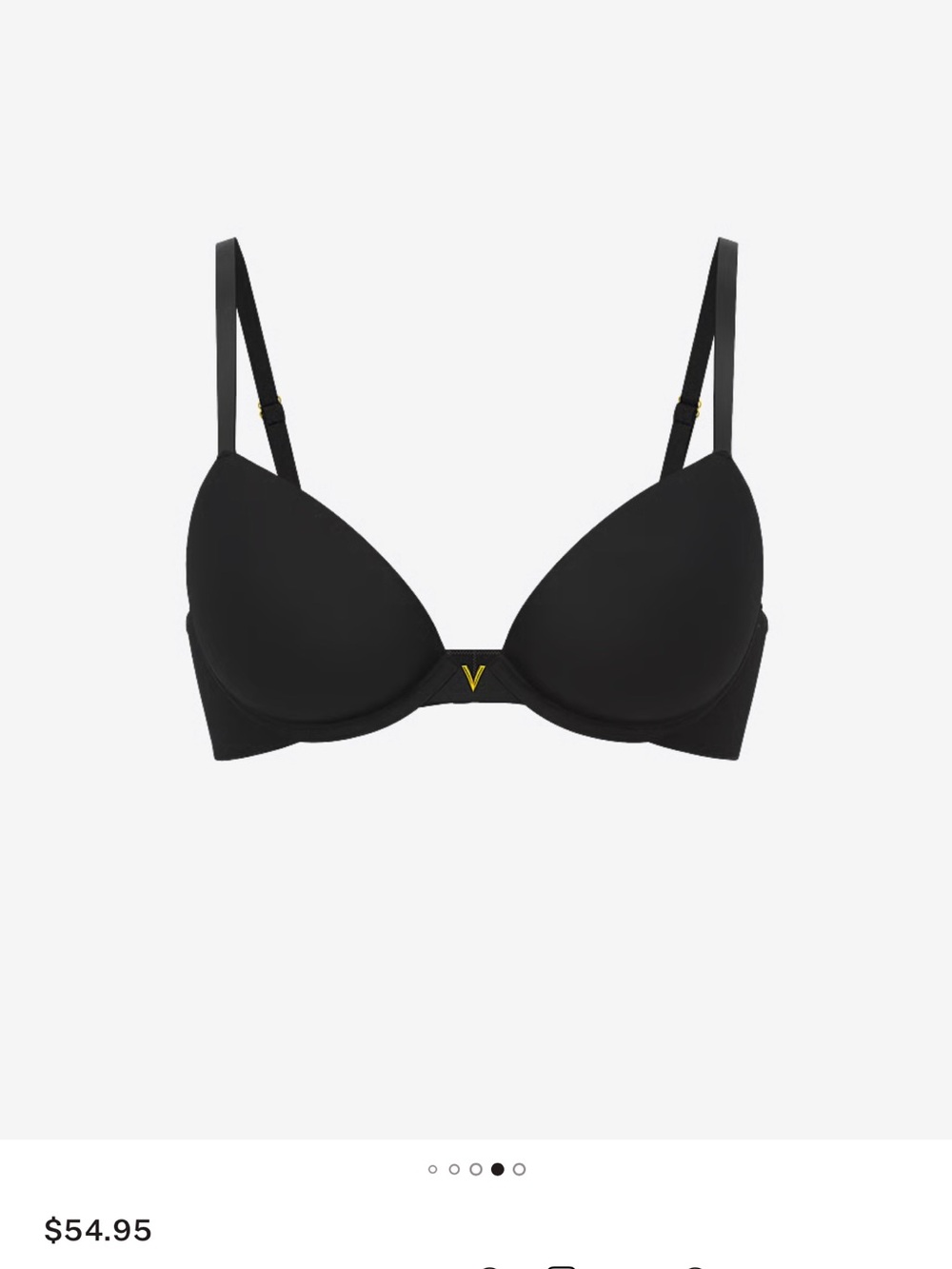 NWT 34c Victoria's Secret Black Strapless Push-Up Bra with Convertible Straps